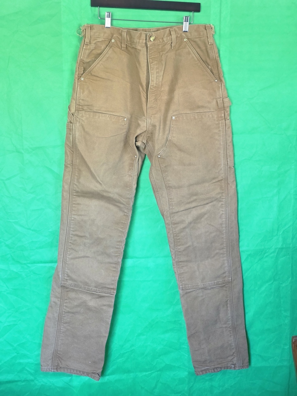 Carhartt Brown Canvas Work Pants 36x36 Utility Carpenter Heavy Duty